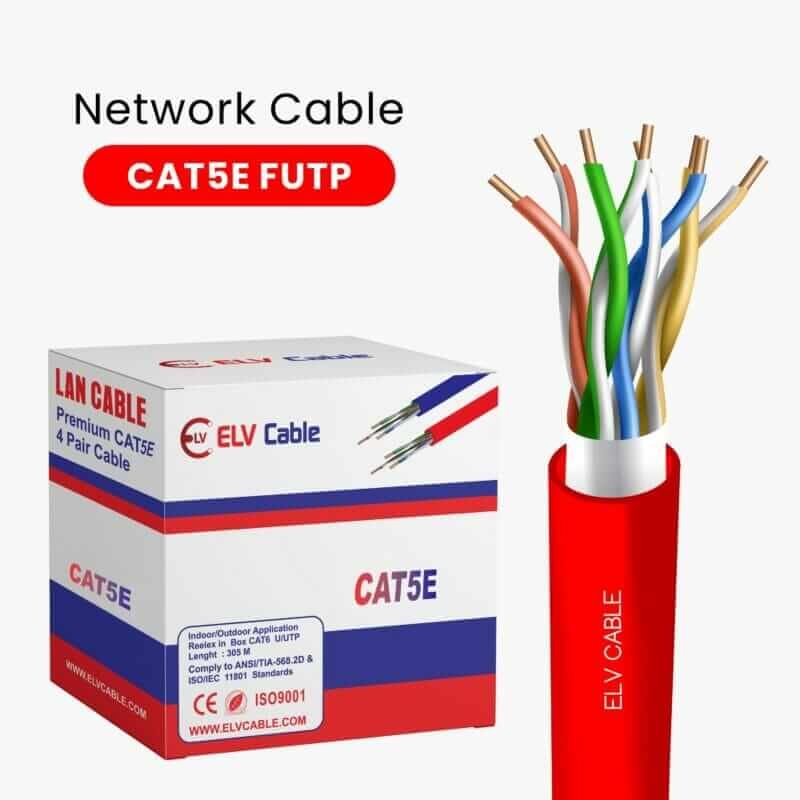 Â Â Cat5e F/Utp red network cable 24 awg 4 pair 305m