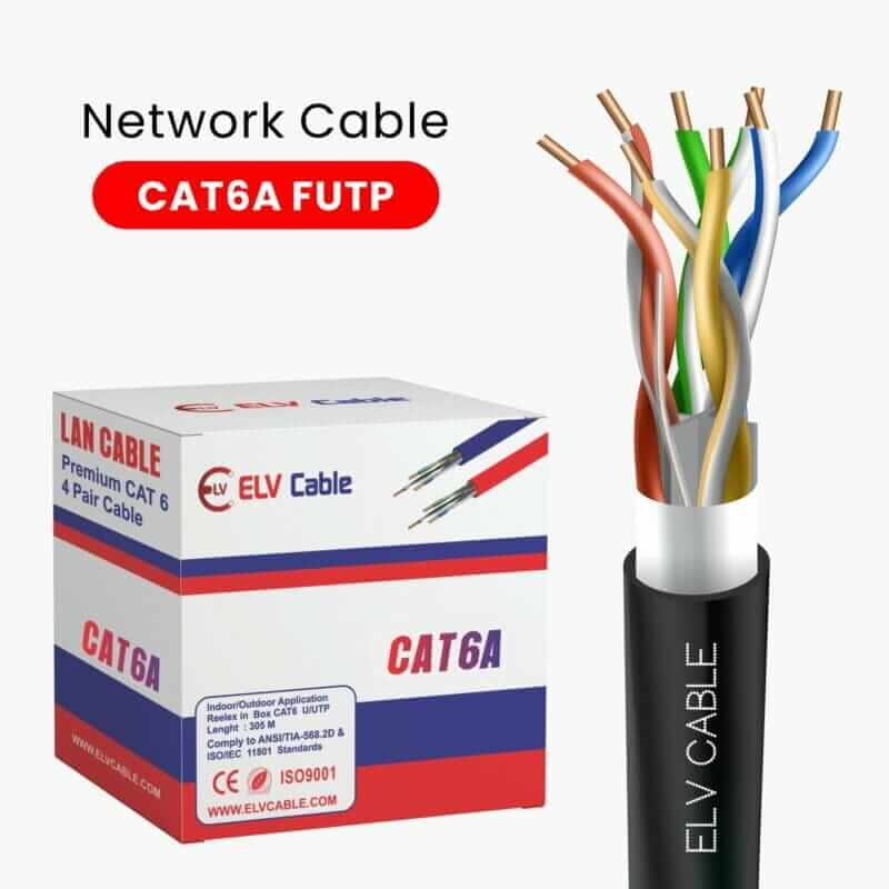 Â Â Cat 6a F Ftp ethernet cable 23awg 4pair Outdoor Black Color