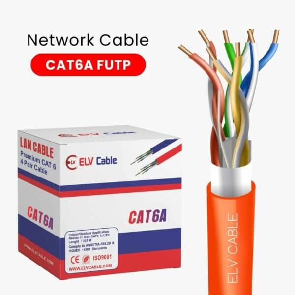 Cat6a cable F-Utp 23awg 4pair Orange Color