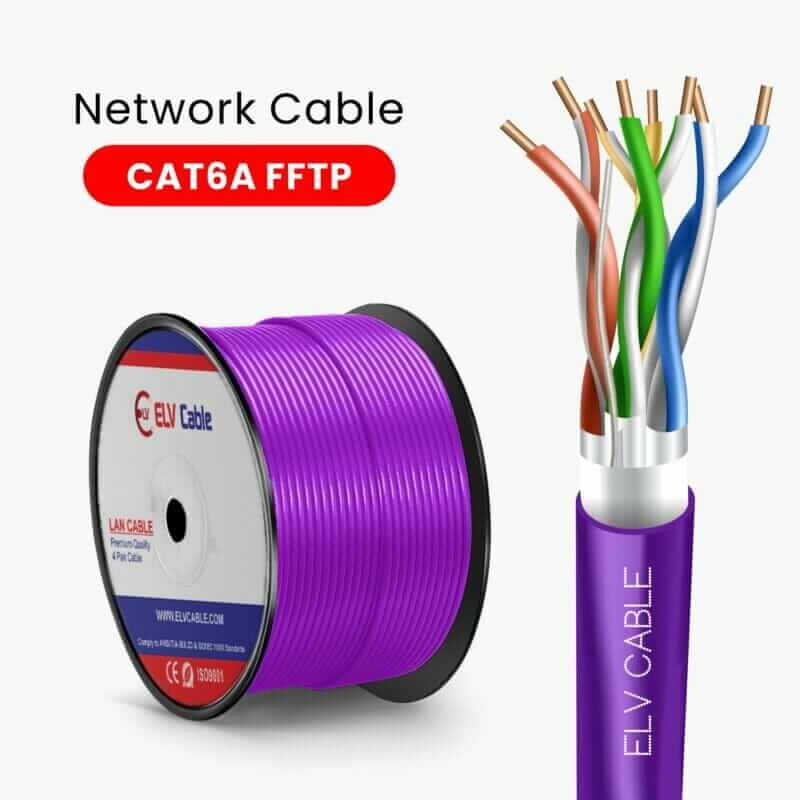 Â Cat 6a f/tp violet network cable 23 awg 4 twisted pair 305m
