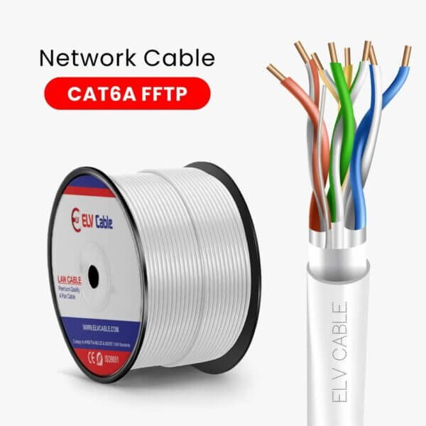elv cable products range network cable cag5e cable cat6 cable cat6a cable cat7 cable cat8 cable ethernet cable fiber cable ftth cable outdoor cable Cat6a F-Ftp 23awg 4pair pe White Color