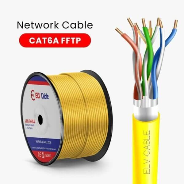  Cat6a F-Ftp 23awg 4pair hdpe Yellow Color Choosing 5 best Ethernet Cable