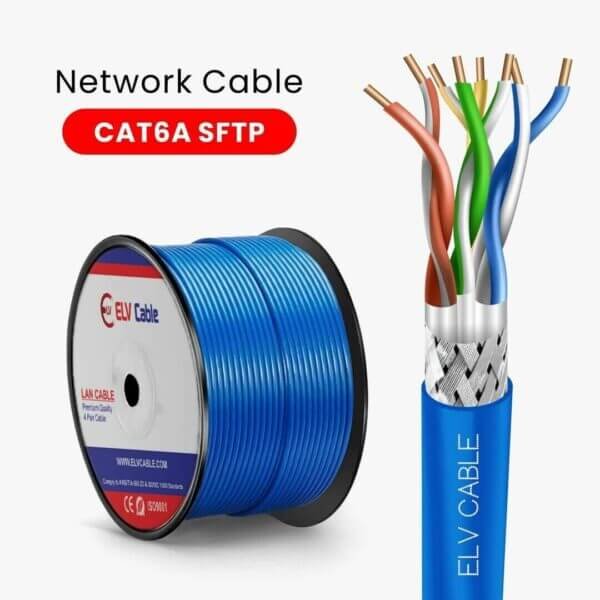 elv cable products range network cable cag5e cable cat6 cable cat6a cable cat7 cable cat8 cable ethernet cable fiber cable ftth cable outdoor cable Cat6a network cable S-Ftp 23awg Blue Color