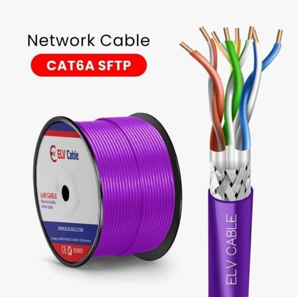 home elv cables products range networking cables Cat6a S/Ftp cable 23 awg 4pair Violet Color