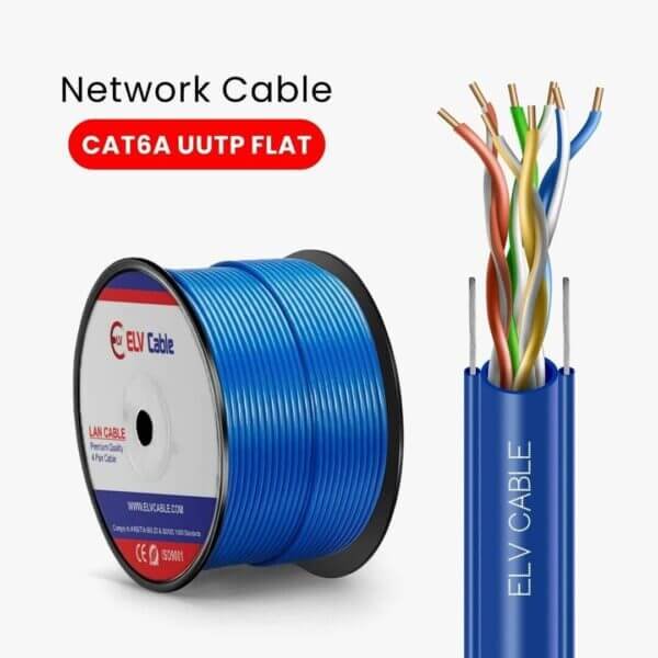 Cat6a Lift Flat Cable: Blue 23 AWG