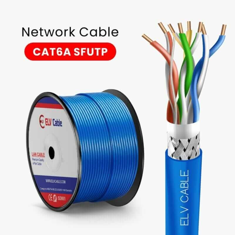 Cat 6a cable Sf/Utp 23awg 4pair Green Color 305M