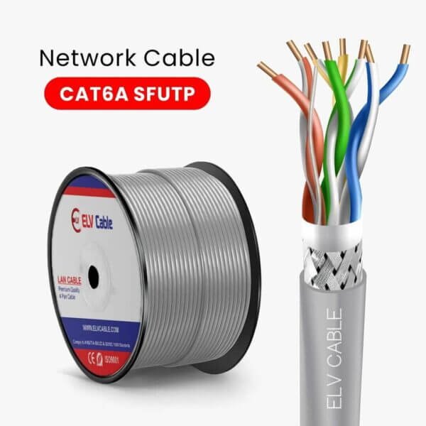 elv cable products range network cable cag5e cable cat6 cable cat6a cable cat7 cable cat8 cable ethernet cable fiber cable ftth cable outdoor cable  Cat6a Sf-Utp 23awg 4pair pvc Grey Color