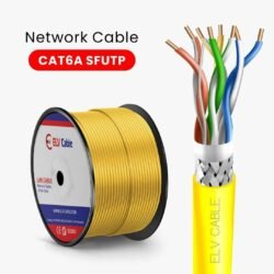elv cable products range network cable cag5e cable cat6 cable cat6a cable cat7 cable cat8 cable ethernet cable fiber cable ftth cable outdoor cable  Cat6a cable Sf-Utp 23awg 4pair Yellow Color