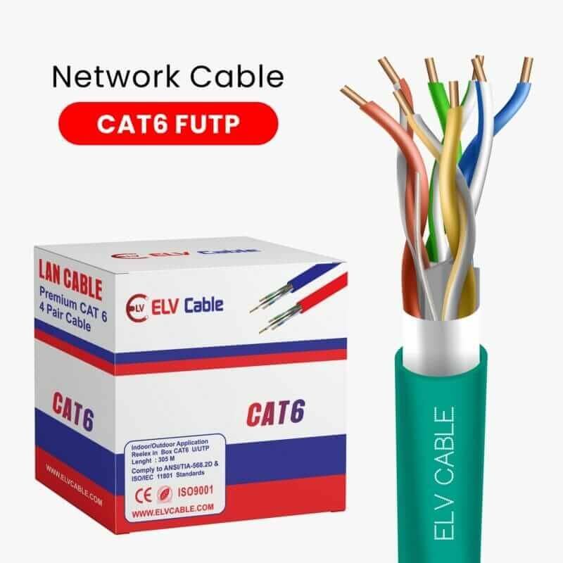 Â Â Cat6 F/Utp 23 awg 4 pair cable 305M Aqua Color