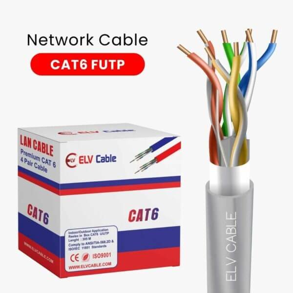 Cat6a F-Utp 23awg 4pair Series 305M Grey Color
