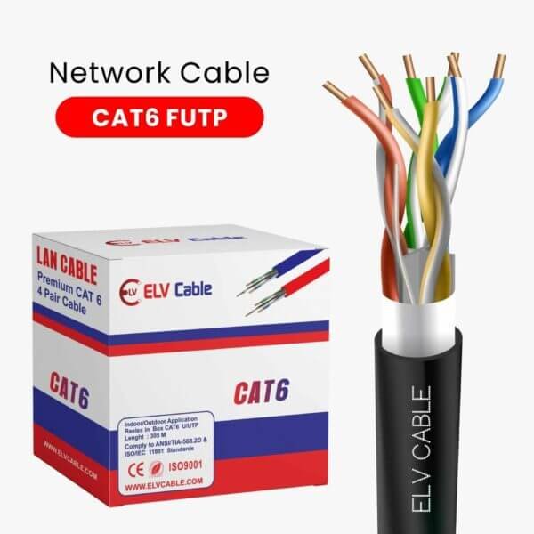 Cat6 F-Utp 23awg 4pair Series 305M Black Color