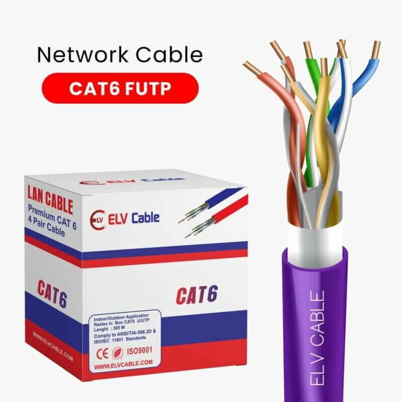 Â Cat6 F Utp 23 awg 4 pair network cable 305M Violet Color