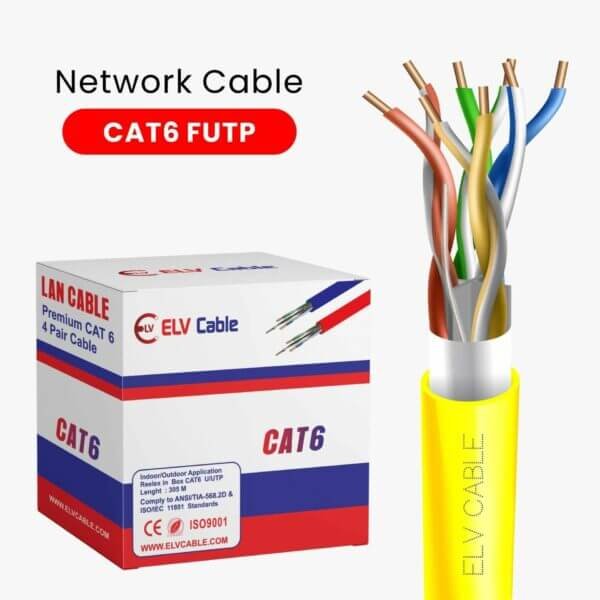 Cat6 F-Utp 23awg 4pair Series 305M Yellow Color