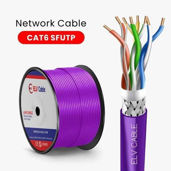 Cat6 SF-Utp 23awg cable 305M Violet Color