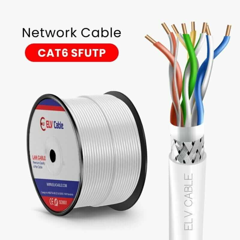 Â Cat6 cable White SF/Utp 4 twisted pair 305M