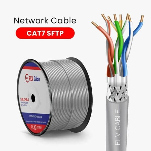 elv cable products range network cable cag5e cable cat6 cable cat6a cable cat7 cable cat8 cable ethernet cable fiber cable ftth cable outdoor cable Cat7 23awg 4pair S-Ftp Series Grey Color